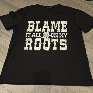 Black Graphic T-Shirt with White Text